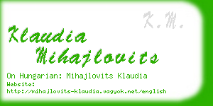 klaudia mihajlovits business card